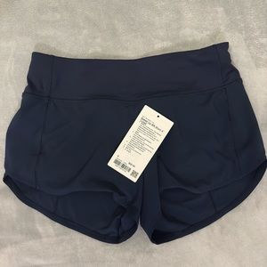 lululemon speed up MR short，size 6，true navy